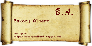Bakony Albert névjegykártya